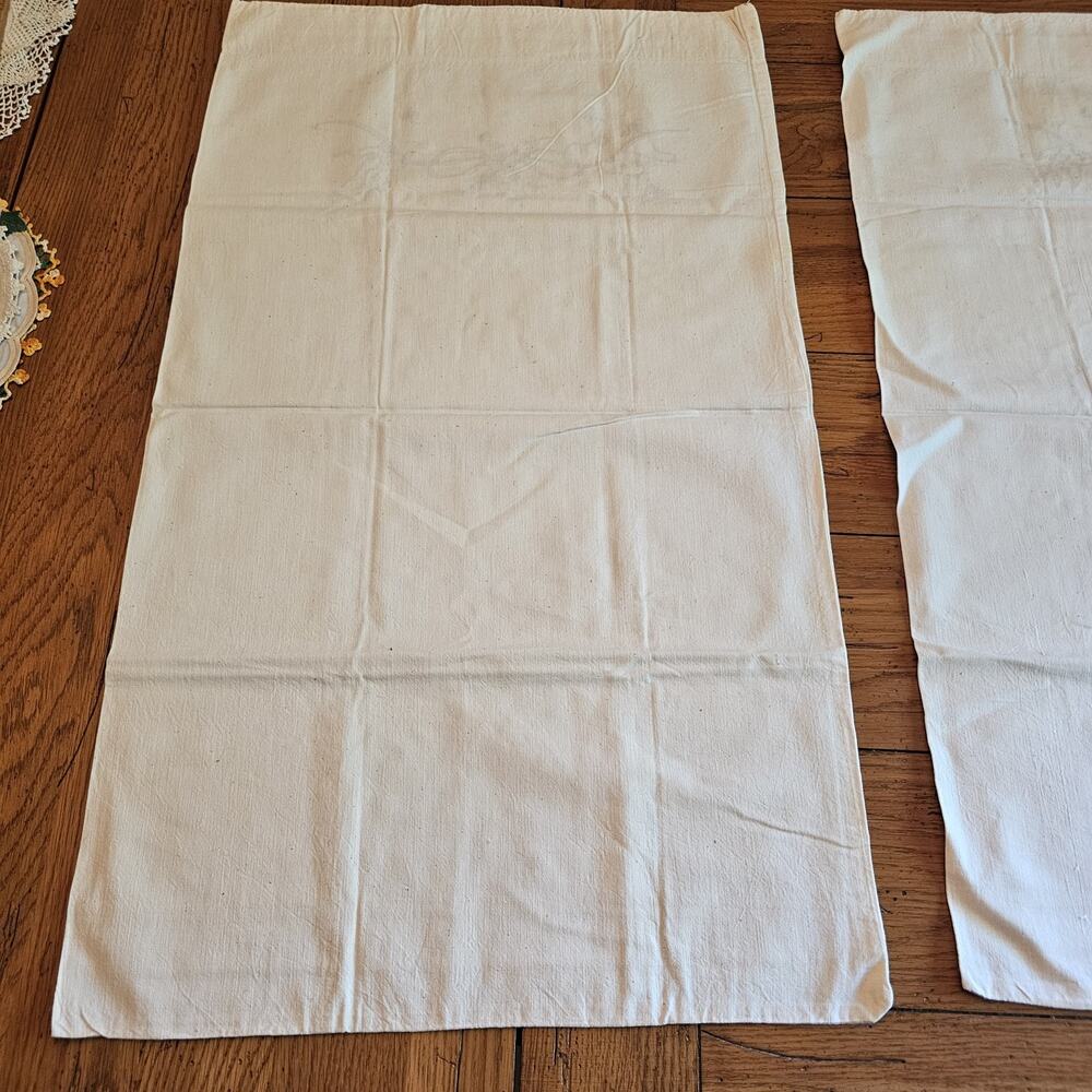 VTG LoveBird Ribbon Hand Embroidered Pillowcase Pair Cottagecore Floral Romantic - Picture 12 of 16